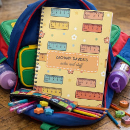 Gelber Lineal Zurück zur Schule Notizbuch Muster Notizblock