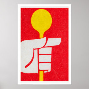 Gelber Löffel - Streichholzschachtel-Druck - Ästhe Poster