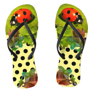 Gelber Marienkäfer-Spaß-Erwachsene-Flip-Flops Flip Flops