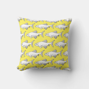 Gelber Minnow-Muster Fisch Kissen