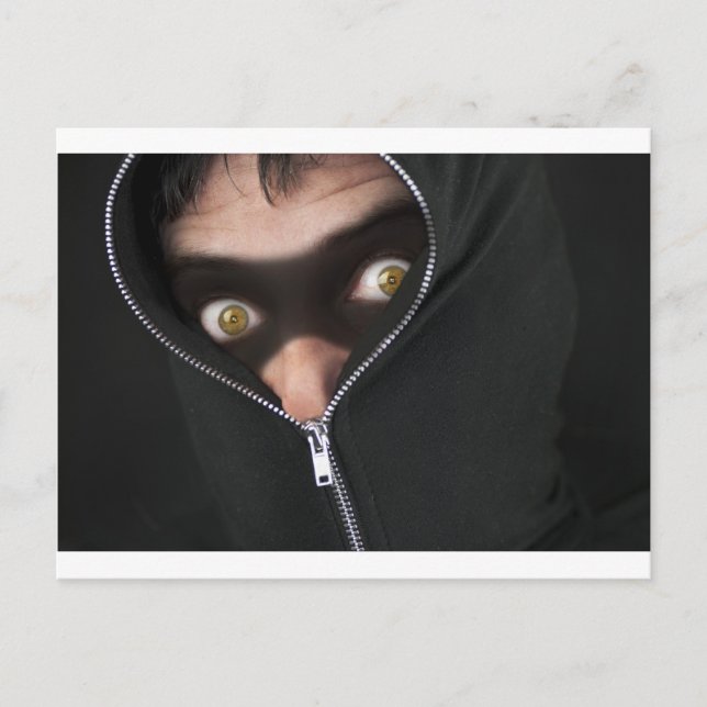 Gelber Mit Augen Bandit Postkarte (Vorderseite)