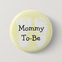 Gelber Mommy-to-Be-Baby-Duschknopf