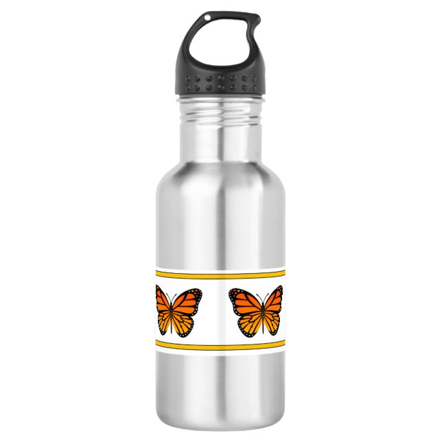 Gelber Monarch (Bridget-Sammlung) Edelstahlflasche (Vorderseite)