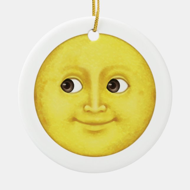 Gelber Mond - Emoji Keramik Ornament (Vorne)