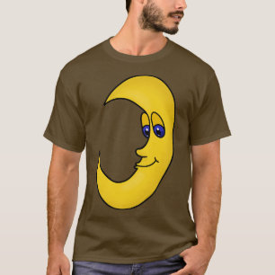 Gelber Mond mit blauen Augen T-Shirt