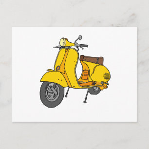 Gelber Motorroller Postkarte