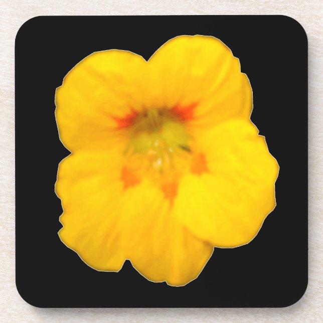 Gelber Nasturtium-Untersetzer Untersetzer (Vorderseite)