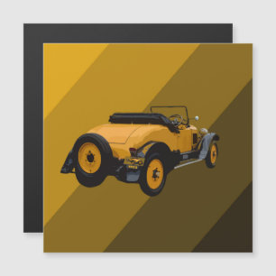 Gelber Oldtimer-Cabrio-Magnetkarte Magnetkarte