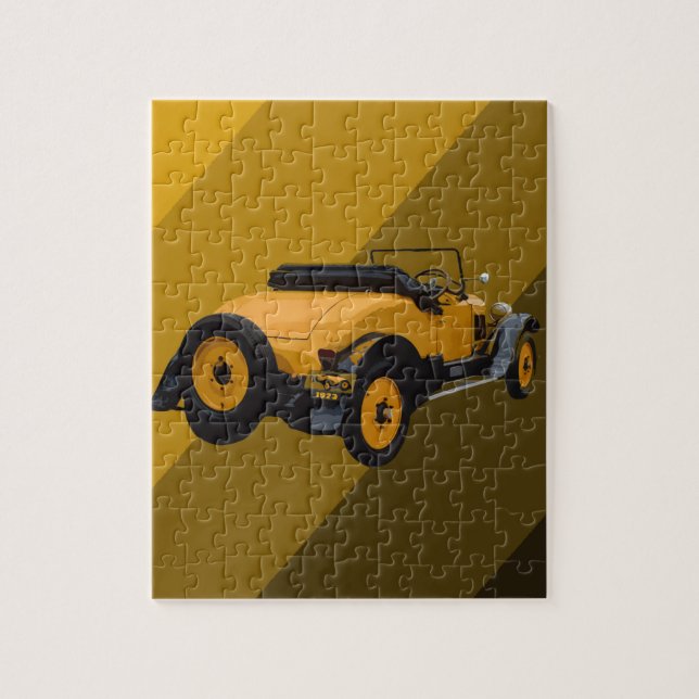 Gelber Oldtimer-Cabrio, Puzzle (Vertikal)