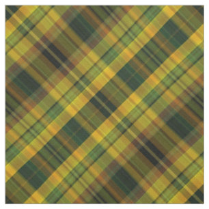 Gelber, orange und grüner Karo Tartan Stoff