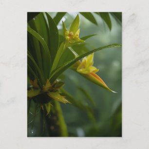 Gelber Orchideen-Regenwald Postkarte