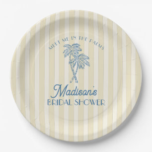 Gelber Palmwedding Pastell Strand Brautparty Pappteller