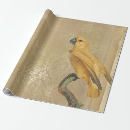 Gelber Papagei auf Tan und Gold Geschenkpapier