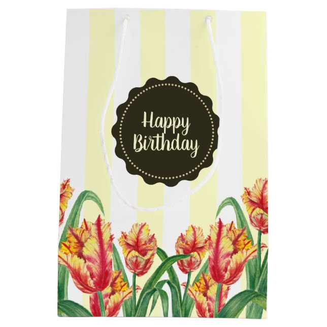 Gelber Papagei Tulip Mittlere Geschenktüte (Rückseite)