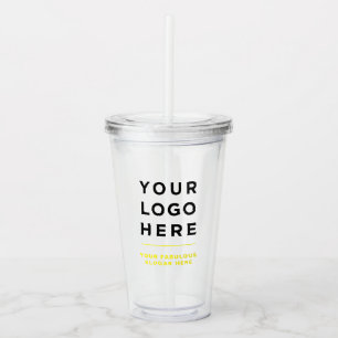 Gelber Personalisierter Kleiner Tumbler mit Strohh Acryltrinkbecher