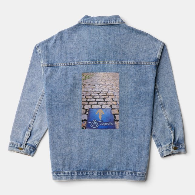 Gelber Pfeil Jeansjacke (Rückseite)