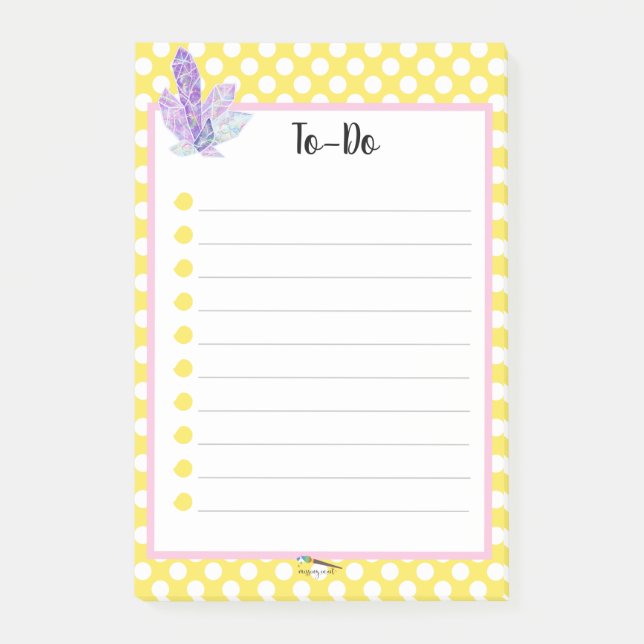 Gelber Polka Dot Diamond zu tun Post-it Klebezettel (Vorderseite)