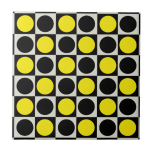 Gelber Polka-Dot Fliese