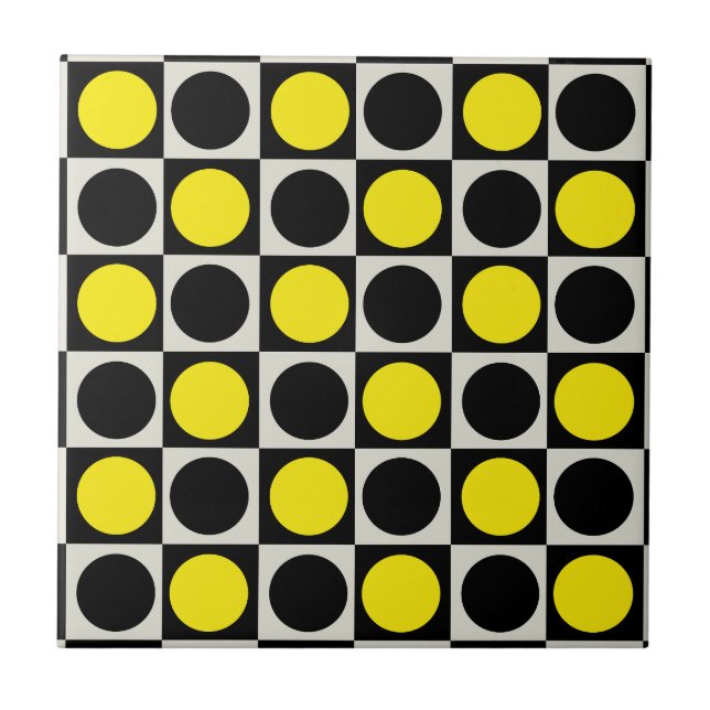 Gelber Polka-Dot Fliese (Vorderseite)