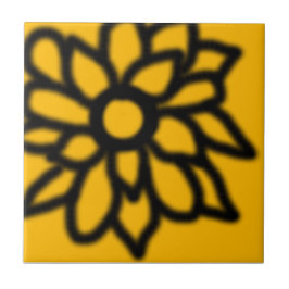 Gelber Pop Blume Fliese