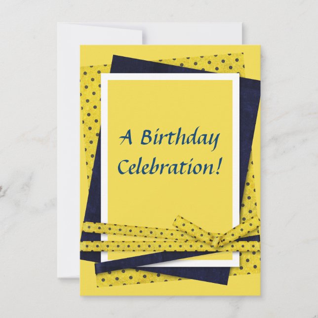 Gelber Punkt Geburtstagsfeierlichkeiten Ankündigun Einladung (Vorderseite)