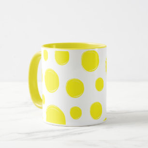 Gelber Punkte-Mug Helle Punkte Keramik-Kaffeetas Tasse