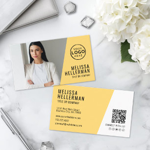 Gelber QR-Code Firma Ihr Logo Visitenkarte