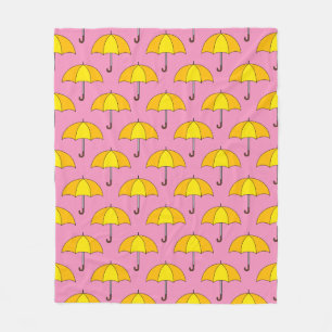 Gelber Regenschirm Fleecedecke