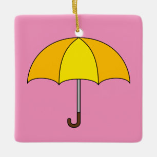 Gelber Regenschirm Keramikornament