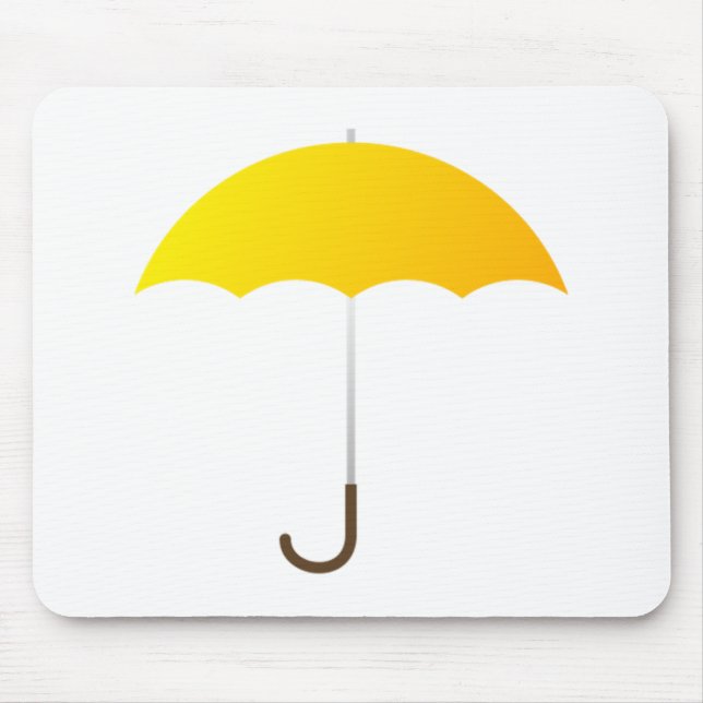 Gelber Regenschirm Mousepad (Vorne)