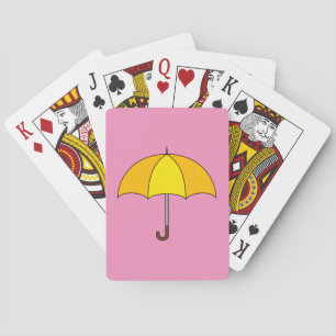 Gelber Regenschirm Spielkarten