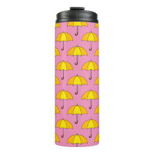 Gelber Regenschirm Thermosbecher