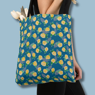 Gelber Rosen Blumen Botanik-Tasche Tasche