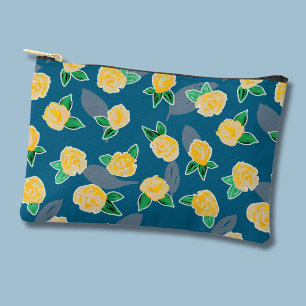 Gelber Rosen Blumen Botanik-Tasche Zubehörtasche