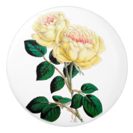 Gelber Rosen-Blüten-Keramik-Griff Keramikknauf