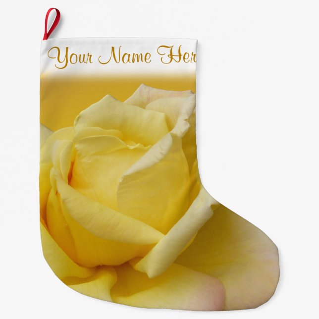 Gelber Rosen-Strumpf-Rosen-WeihnachtsStrumpf Custo Großer Weihnachtsstrumpf (Vorderseite)