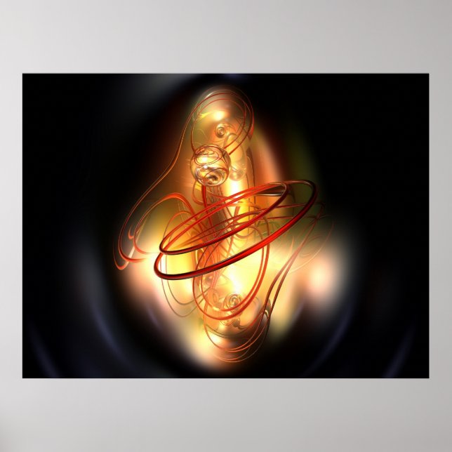 Gelber Roter Schimmer Poster (Vorne)