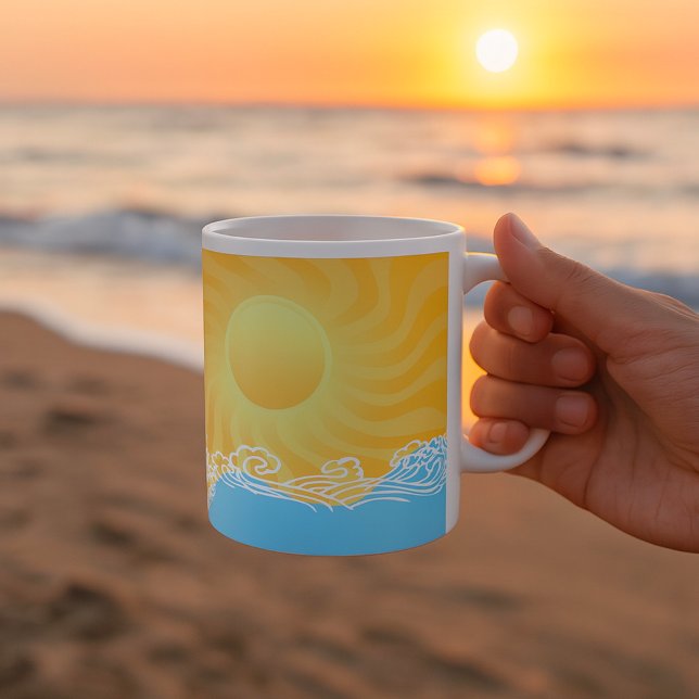 Gelber Sand und Ozean Kaffeetasse (Von Creator hochgeladen)