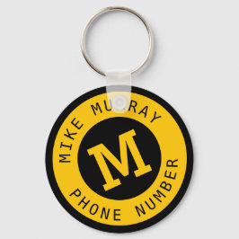 Gelber Schlüsselanhänger mit Monogramm