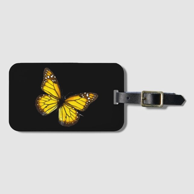 Gelber Schmetterling Gepäckanhänger (Vorderseite (Horizontal))