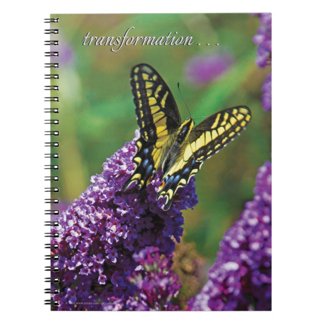Gelber Schmetterling I - gewundenes Notizbuch Notizblock (Vorderseite)