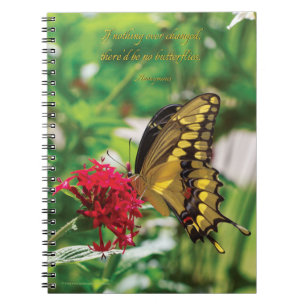 Gelber Schmetterling III - gewundenes Notizbuch Notizblock