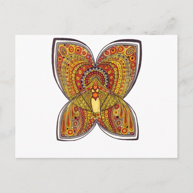 Gelber Schmetterling Postkarte (Vorderseite)