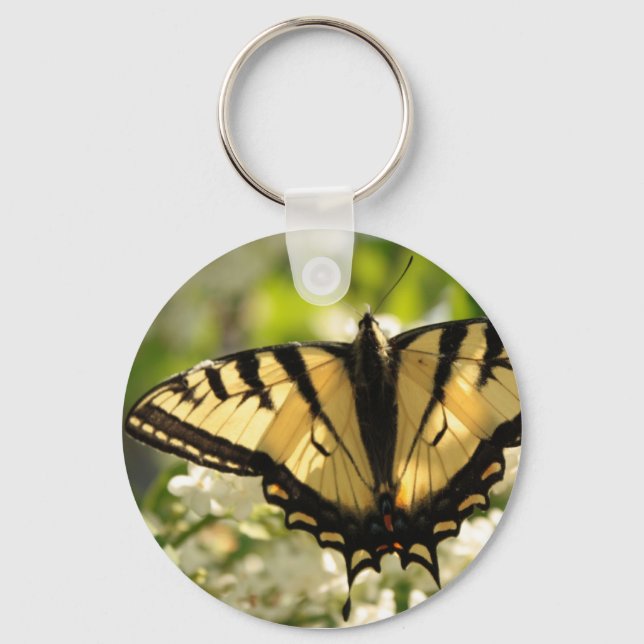 Gelber Schmetterling-Schlüsselanhänger Schlüsselanhänger (Vorderseite)