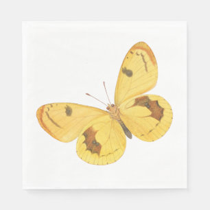 Gelber Schmetterling - Vintage feine Serviette