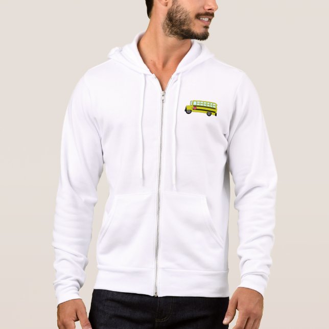Gelber Schulbus mit Stoppschild Hoodie (Vorderseite)