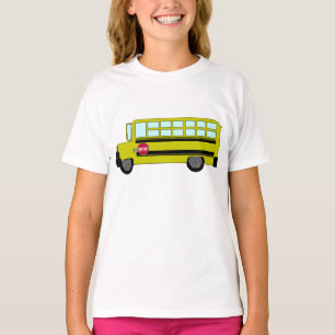 Gelber Schulbus mit Stoppschild T-Shirt