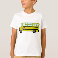 Gelber Schulbus mit Stoppschild
