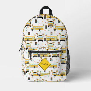 Gelber Schulbus-Party-Kinder mit individuellem Nam Bedruckter Rucksack