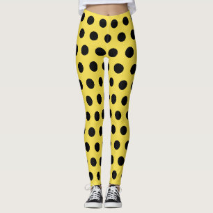 Gelber Schwarz Marienkäfer Kostüm Punkte Retro Leggings